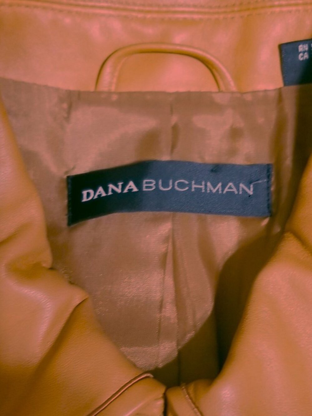 VTG Dana Buckman Mustard Leather Jacket Size 12 Butterfly Embroidered Studded - Picture 8 of 8